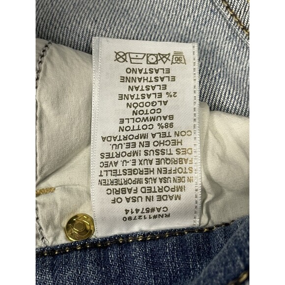 True Religion Jeans Womens 28 Relaxed Straight Distressed Ombre Raw Hem USA Y2K - Picture 8 of 15